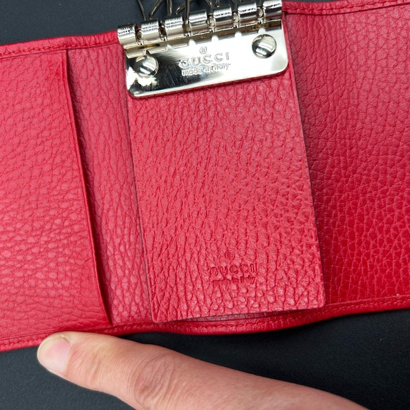 Authentic Gucci Key Case Color Red Women Fashion W 9.5cm H 7cm D 1cm - Picture 7 of 14